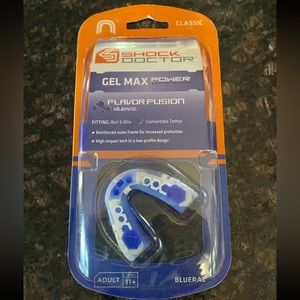 NEW Shock Doctor Gel Max Power Blue Raz Flavor Fusion Mouth Guard Adult (11+)